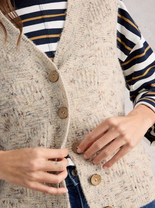 Strickweste Nina aus Noppengarn - Lgt Nat - XL Bild 3