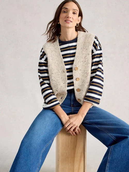 Strickweste Nina aus Noppengarn - Lgt Nat - XL Bild 1