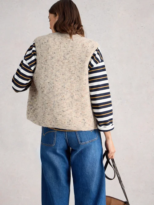 Strickweste Nina aus Noppengarn - Lgt Nat - XL Bild 4