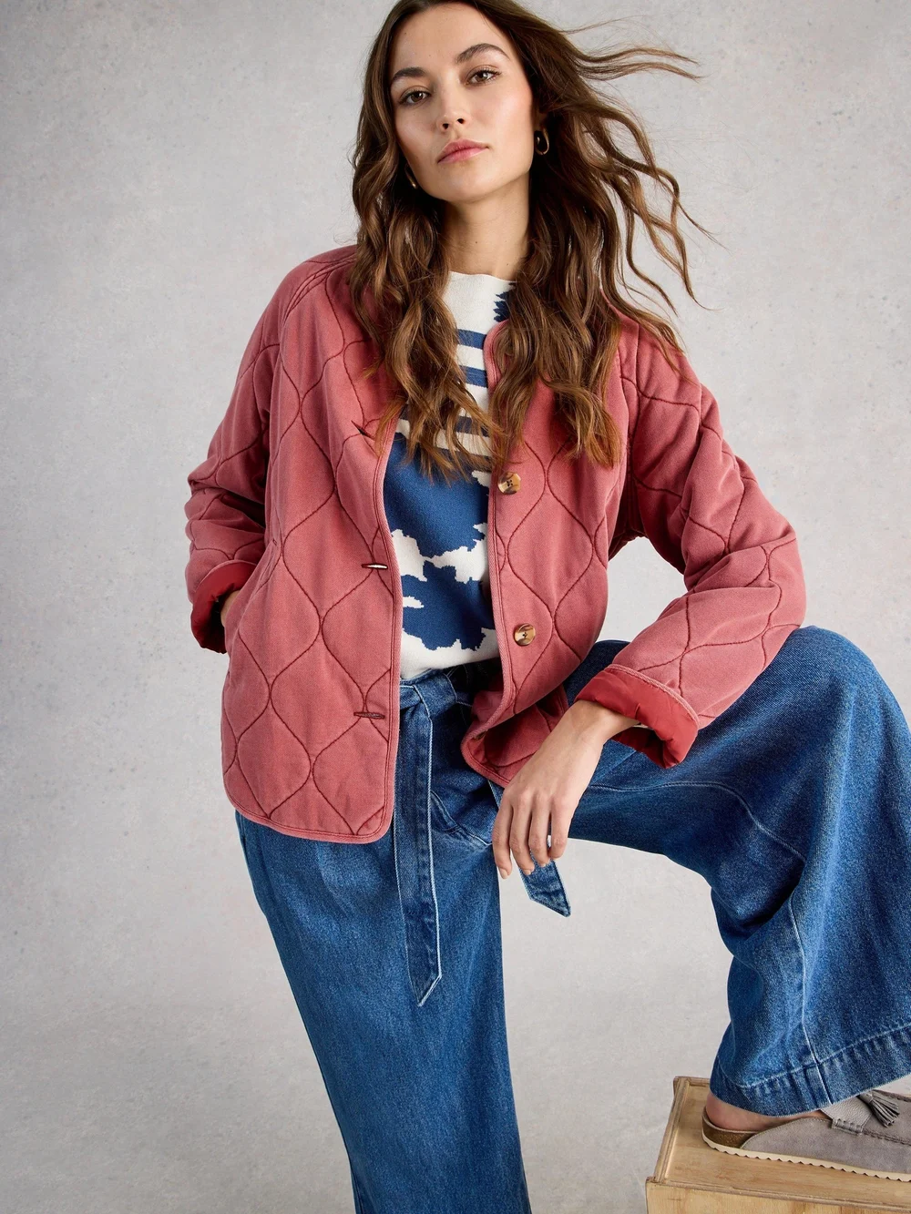 Steppjacke Anya aus Jersey - Mid Pink - 52 Bild 1