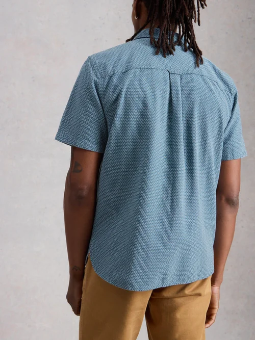 Kurzarmhemd mit Print - Mid Blue - XXXL Bild 4