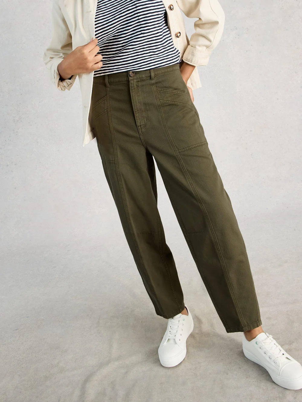 Hose Aubrey Barrel-Fit - Khaki Grn - 52/R Bild 1