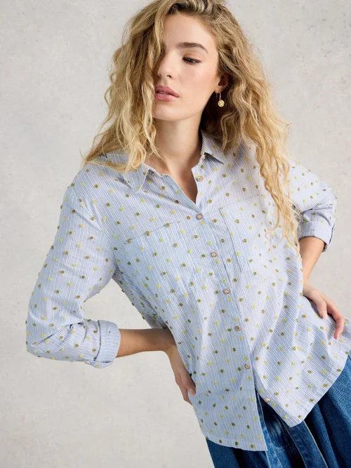 Bluse Sophie aus Bio-Baumwolle - Blue Mlt - 52 Bild 1