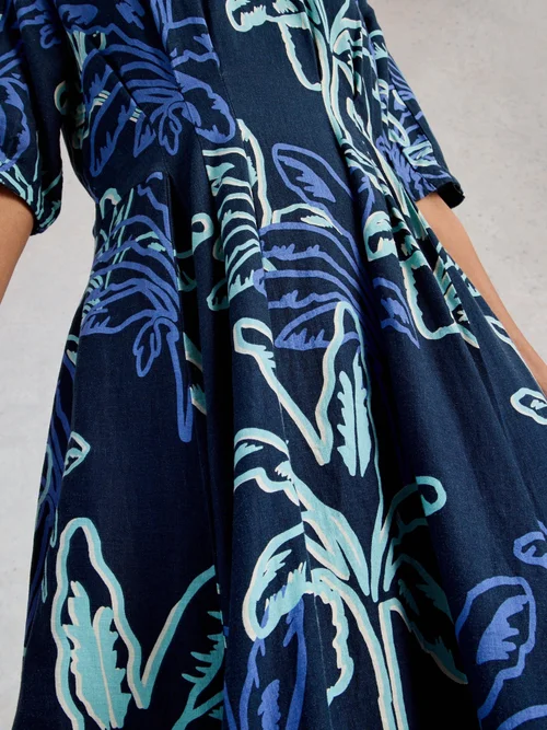 Kleid Kate aus Leinenmischung - Navy Pr - 48/R Bild 3