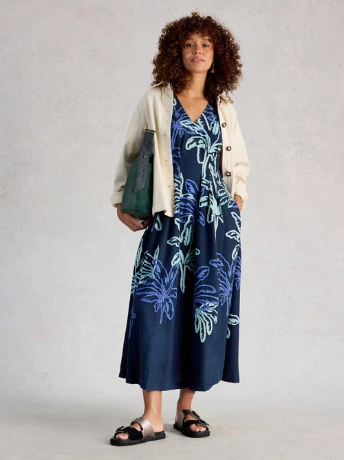 Kleid Kate aus Leinenmischung - Navy Pr - 48/R Bild 2