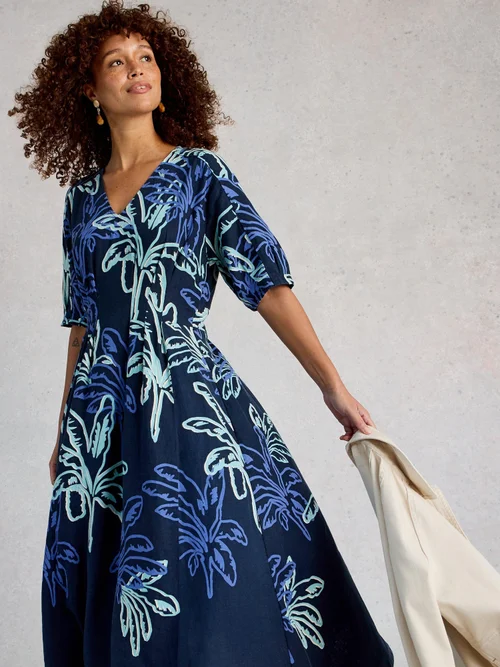 Kleid Kate aus Leinenmischung - Navy Pr - 52/R Bild 1