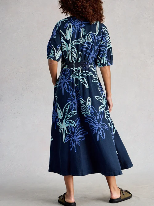 Kleid Kate aus Leinenmischung - Navy Pr - 52/R Bild 4