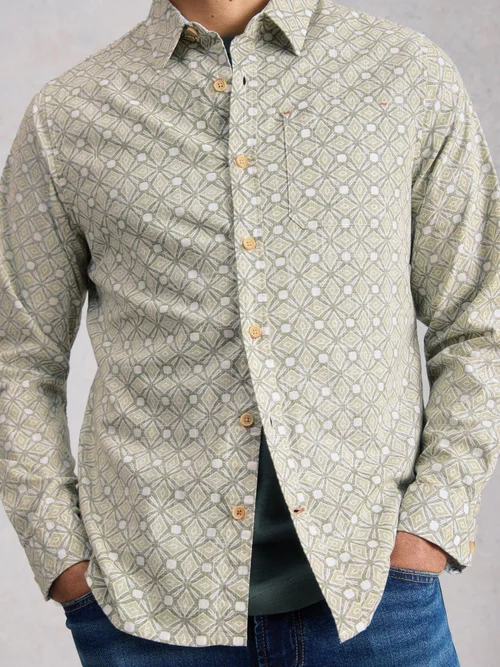 Hemd Finsbury mit Kachelprint - Green Pr - XXL/R Bild 3