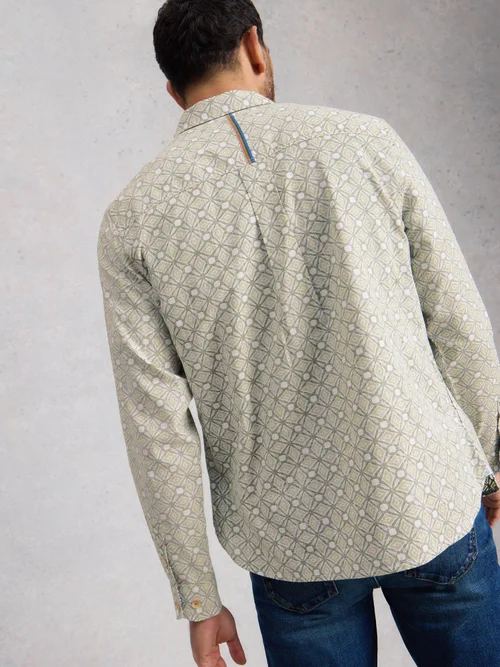 Hemd Finsbury mit Kachelprint - Green Pr - XXL/R Bild 4