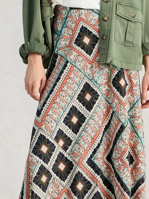 Maxirock Hope aus Leinenmischung - Orange Mlt - 44/R Bild 3