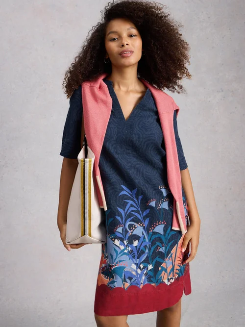 Leinenkleid June - Navy Pr - 52/R Bild 1