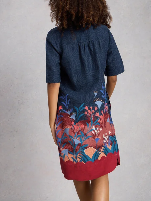 Leinenkleid June - Navy Pr - 52/R Bild 4