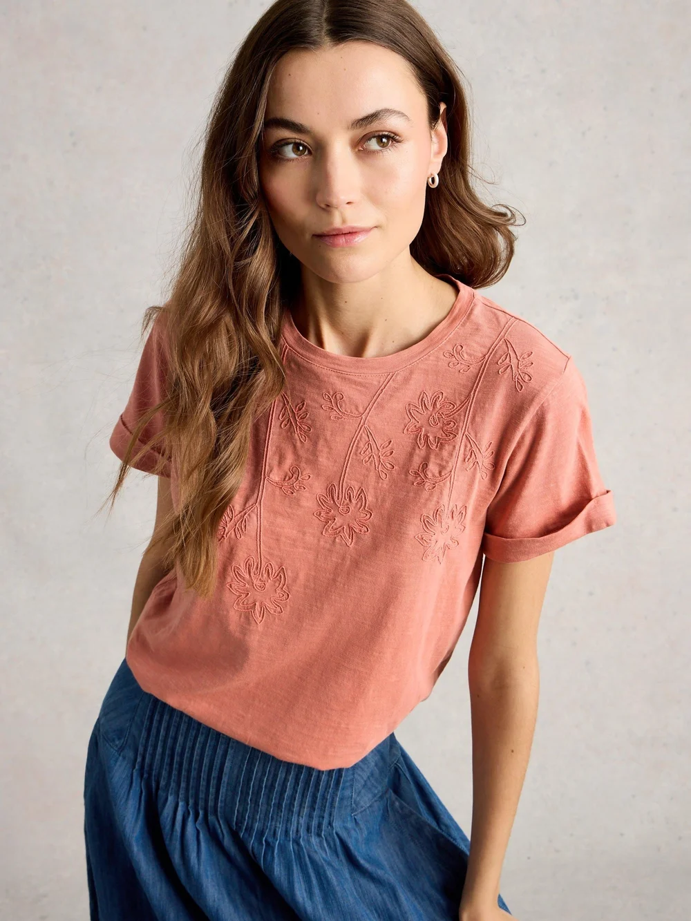 Besticktes T-Shirt Gina - Mid Pink - 52 Bild 1