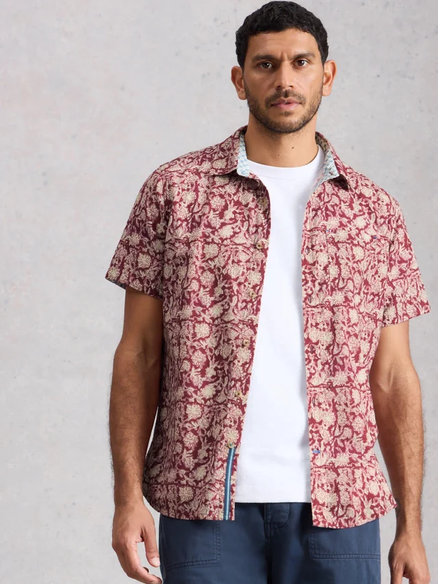 Kurzarmhemd Finsbury mit floralem Print