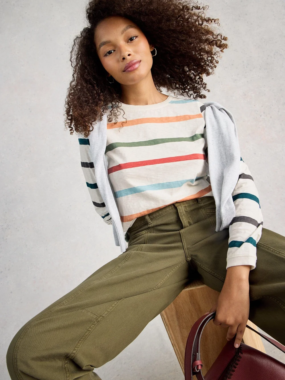 Gestreiftes Langarmshirt Clara - Ivory Mlt - 52 Bild 1