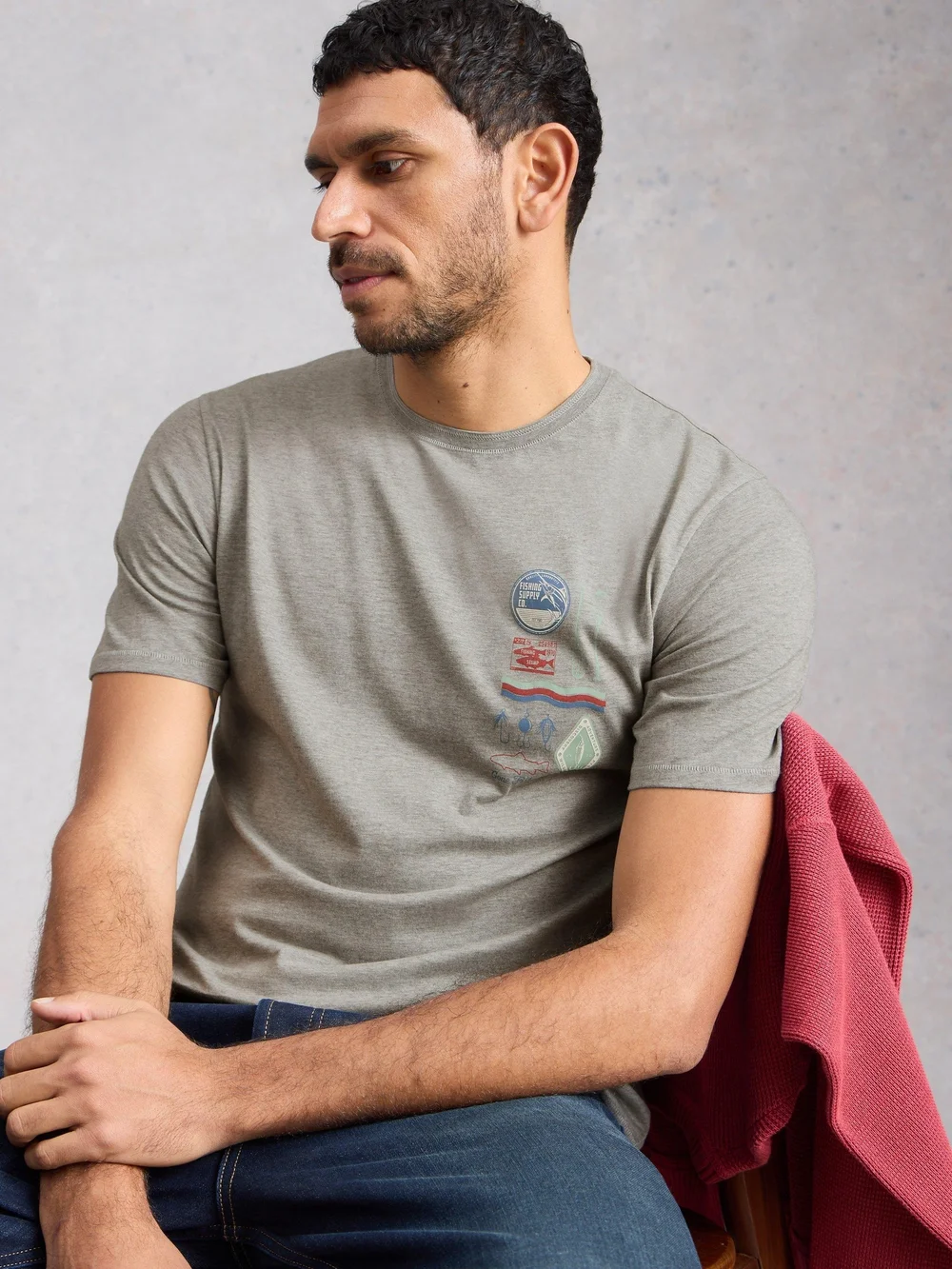 T-Shirt Horsham mit Grafik - Grey Pr - XXXL/R Bild 1