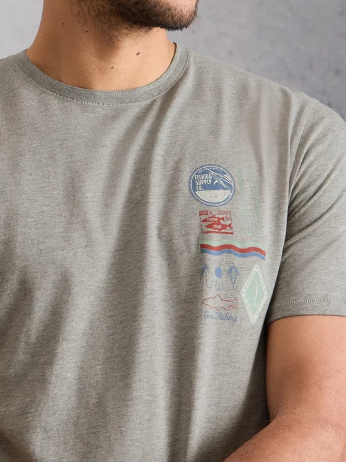 T-Shirt Horsham mit Grafik - Grey Pr - XXXL/R Bild 3