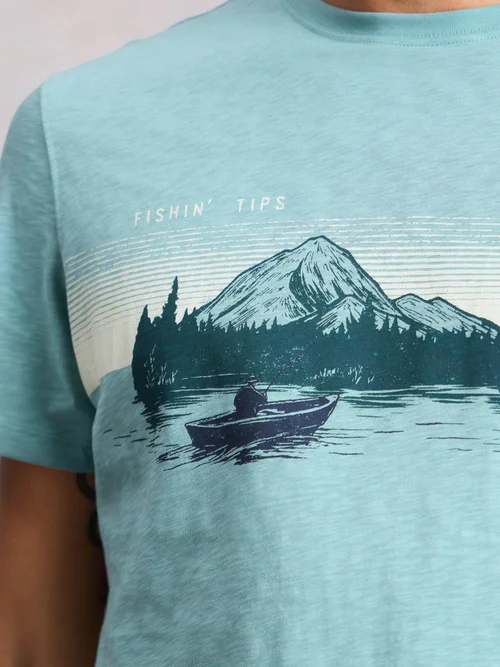 T-Shirt Abersoch mit Angler-Motiv - Blue Pr - XL/R Bild 3