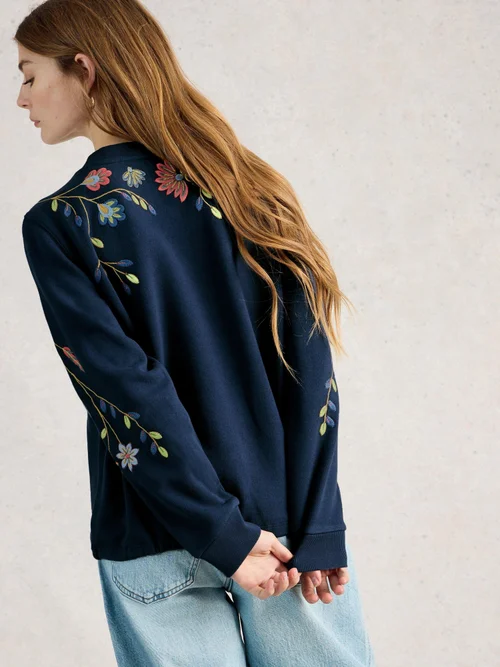 Floral besticktes Sweatshirt - Navy Multi - 52 Bild 4