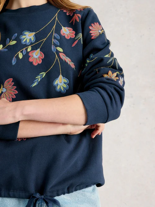 Floral besticktes Sweatshirt - Navy Multi - 52 Bild 3
