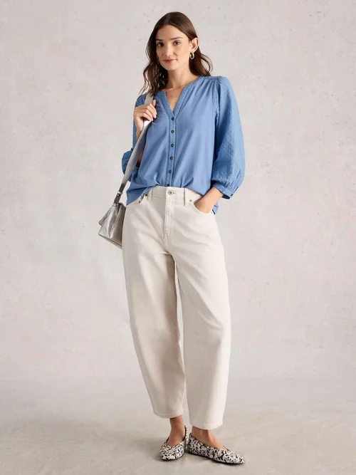 Dobby-Bluse Daisy - Mid Blue - 52 Bild 2
