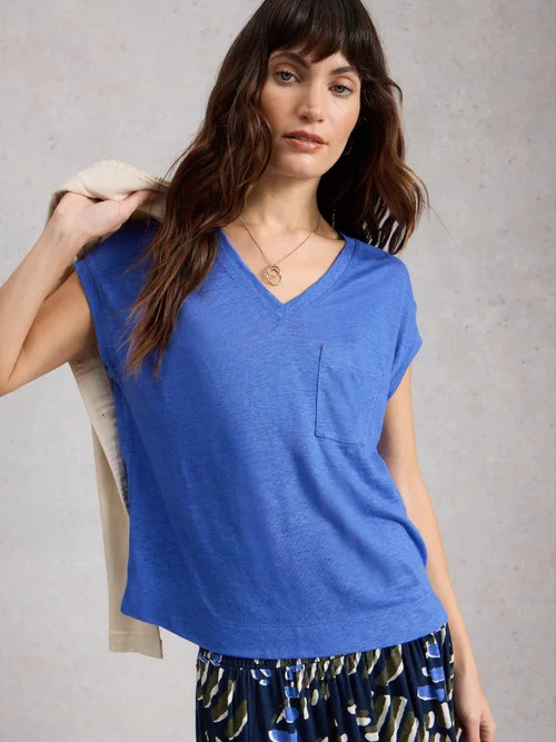 Leinen-T-Shirt Iris - Brt Blue - 52 Bild 3