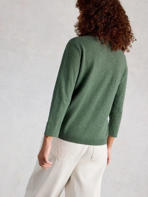 Pullover Elodie aus Leinenmischung - Khaki Grn - 52 Bild 4