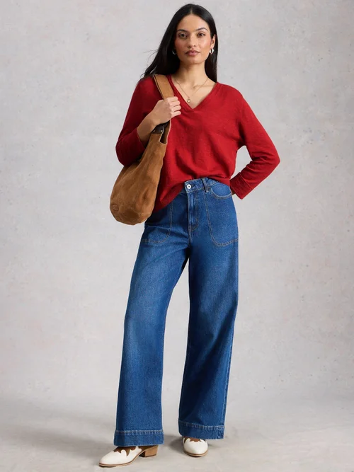 Pullover Elodie aus Leinenmischung - Mid Red - 52 Bild 2