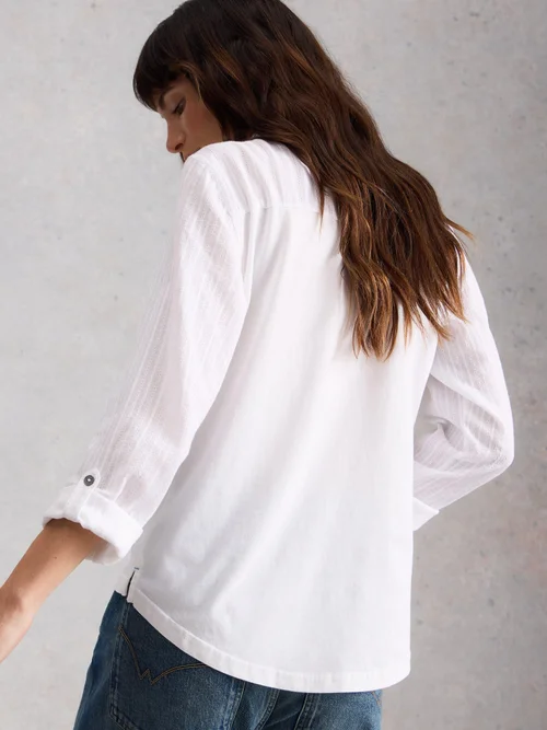 Bluse Annie aus Material-Mix - Bril White - 52 Bild 4