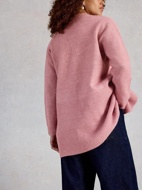 Lange Strickjacke Erin - Mid Pink - S Bild 4