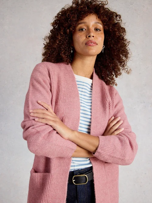 Lange Strickjacke Erin - Mid Pink - S Bild 1