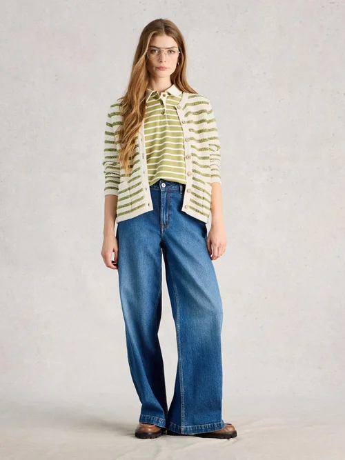 Gestreifte Strickjacke Belle - Ivory Mlt - 48 Bild 2