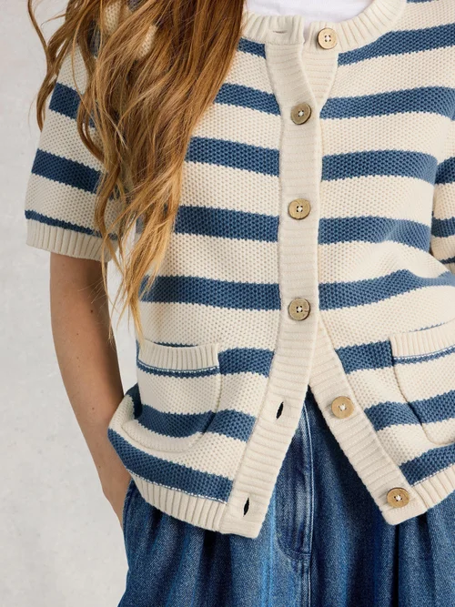 Kurzarm-Cardigan Isabella - Blue Mlt - 52 Bild 3