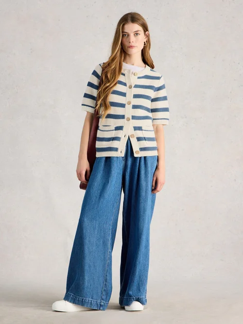 Kurzarm-Cardigan Isabella - Blue Mlt - 52 Bild 2