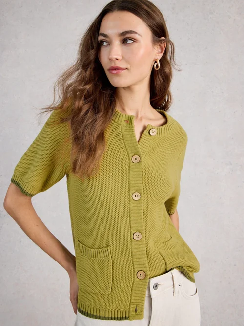 Kurzarm-Cardigan Isabella - Mid Green - 52 Bild 1