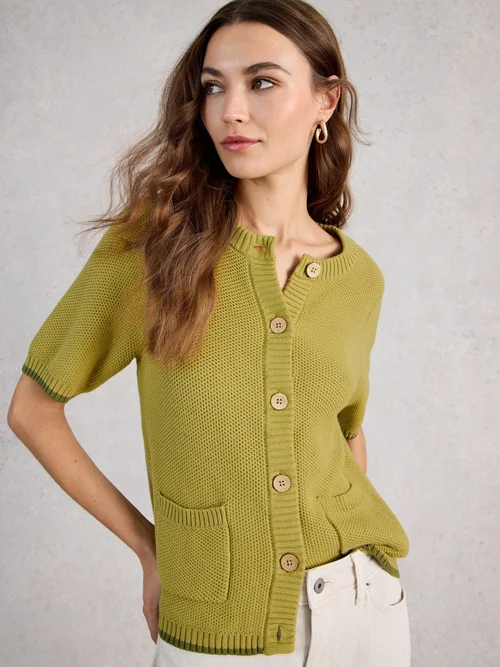 Kurzarm-Cardigan Isabella - Mid Green - 52 Bild 3