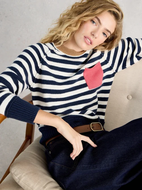 Gestreifter Pullover Britney - Navy Multi - 44 Bild 3