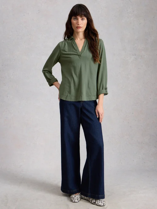 Jerseybluse Allie - Khaki Grn - 52 Bild 2