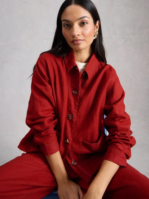 Leinenjacke Isabel - Mid Red - 52 Bild 1