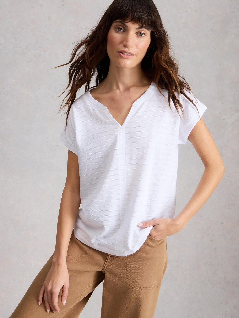 T-Shirt Nelly mit Keilausschnitt - Bril White - 52 Bild 1