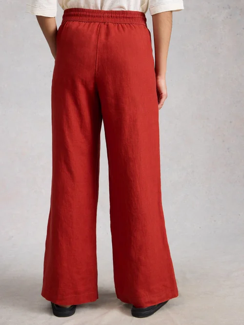 Leinenhose Allie mit weitem Bein - Mid Red - 52/R Bild 4