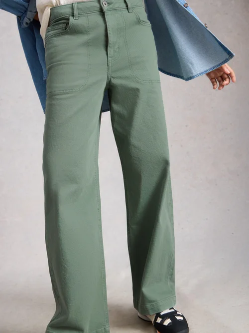 Jeans Tia mit weitem Bein - Mid Green - 52/R Bild 2