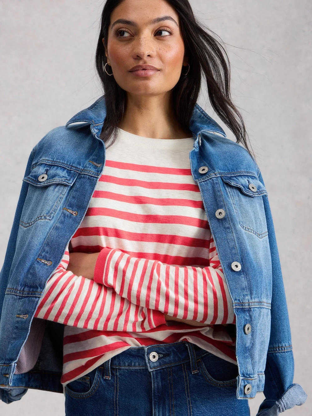 Gestreiftes Langarmshirt Clara - Pink Mlt - 50 Bild 1