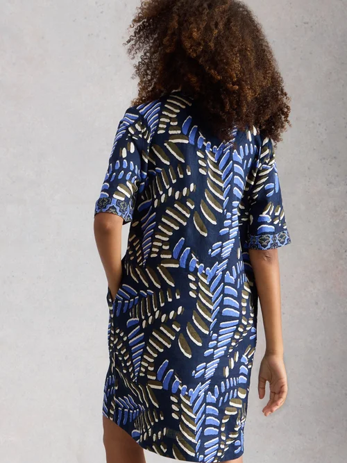 Leinenkleid Ash - Navy Pr - 52/R Bild 4