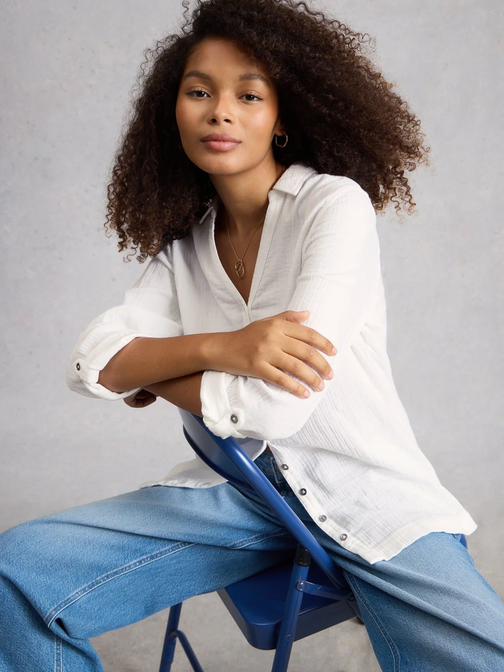 Lange Bluse Annie - Bril White - 52 Bild 1