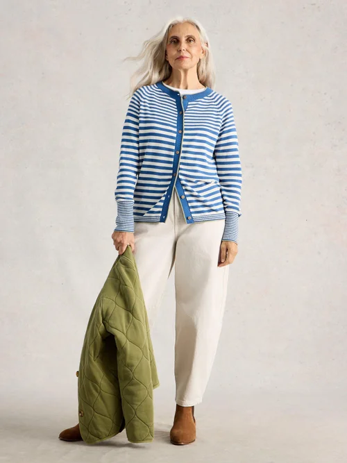 Gestreifte Strickjacke Lulu - Blue Mlt - 52 Bild 2