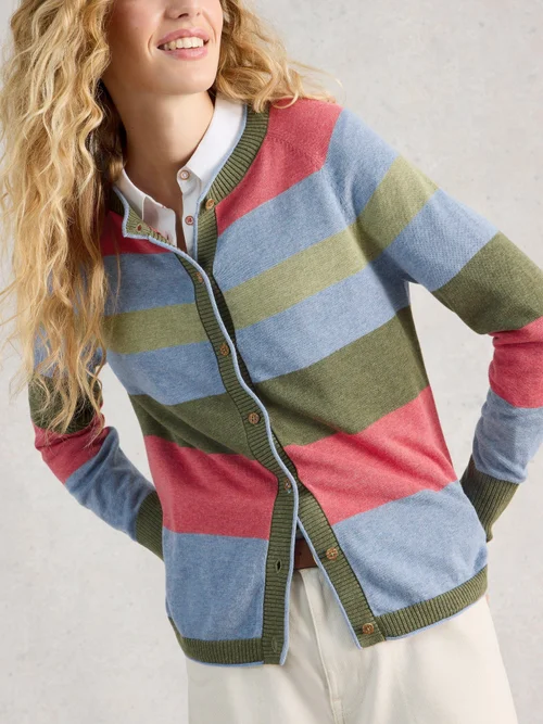 Gestreifte Strickjacke Lulu - Green Mlt - 52 Bild 3