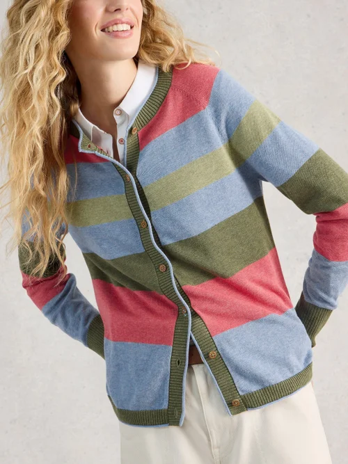 Gestreifte Strickjacke Lulu - Green Mlt - 52 Bild 3