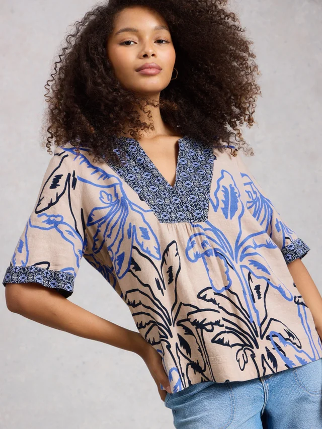 Top Ash aus Leinenmischung