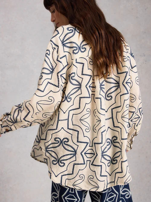 Leinenbluse Lydia - Ivory Pr - 52 Bild 4